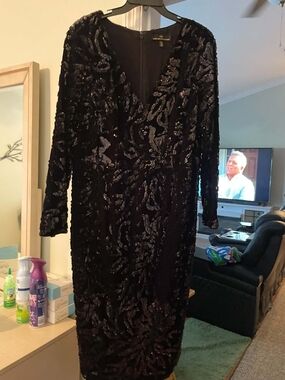 Dress the Population Black Sequin Party Top